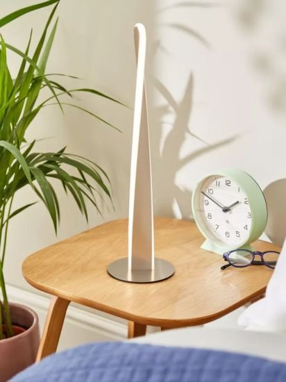 Twist LED Table Lamp, Brushed Chrome